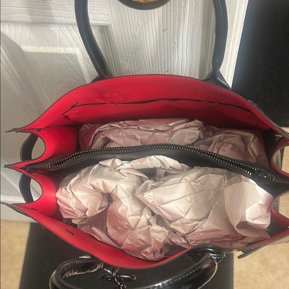 Aldo Black and Red Tote Bag with Leather Handles - Picture 2 of 7